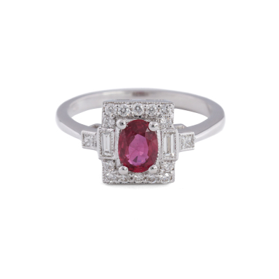 0.63ct Thai Ruby & Diamond Ring GSL