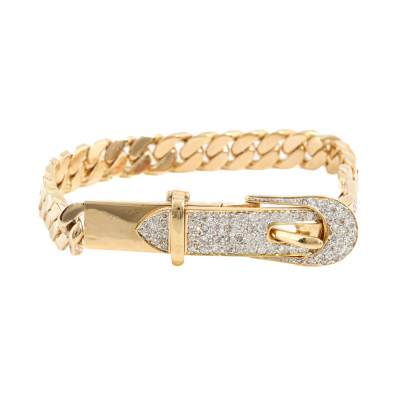 2.17ct Diamond Gold Chain Bracelet 33.5g