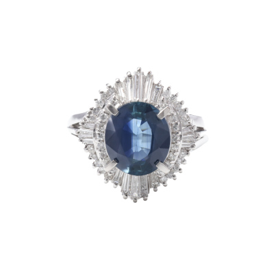 2.60ct Sapphire & Diamond ring