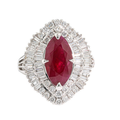 3.51ct Pigeons Bood Burmess Ruby Ring