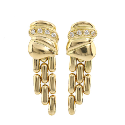 18ct Gold Diamond Earrings 9.0g