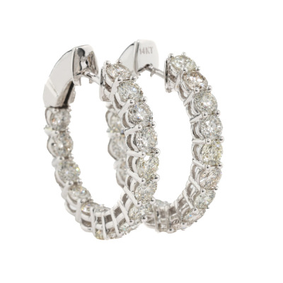 3.90ct Diamond Hoop Earrings