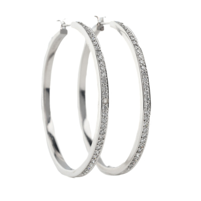 1.00ct Diamond Hoop Earrings