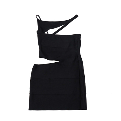 Herve Leger Statement Black Mini Dress