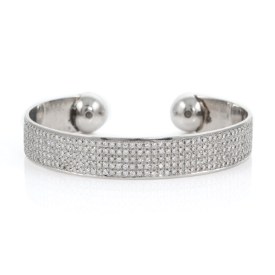 8.08ct Diamond Bangle in Platinum 111.2g