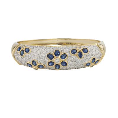 6.24ct Sapphire & Diamond Bangle