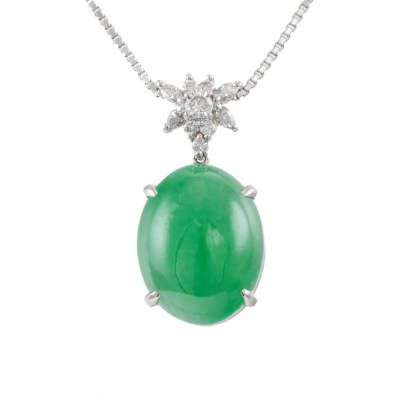11.53ct Jade & Diamond Pendant