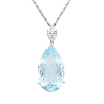 18.65ct Aquamarine & Diamond Pendant