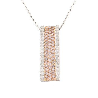 0.48ct Pink & 0.58ct White Diamond Pendant