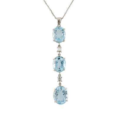 8.06ct Aquamarine & Diamond Pendant