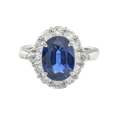 3.63ct Sapphire & Diamond Ring