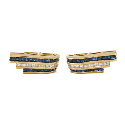 0.90ct Sapphire & Diamond Cufflinks