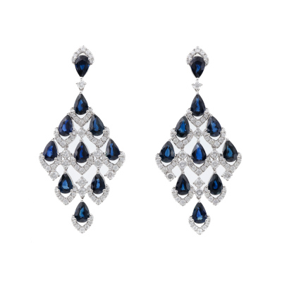5.09ct Sapphire & Diamond Earrings