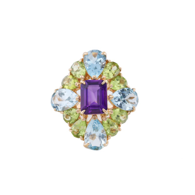 10.60ct Multi Colour Gemstone Ring