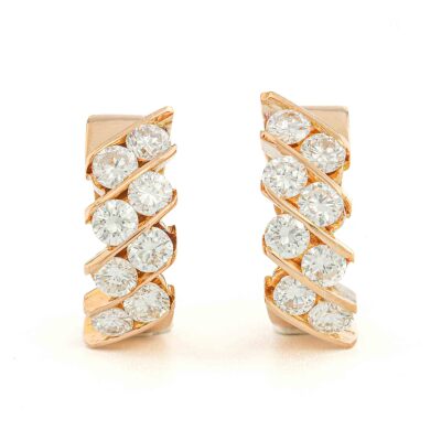 1.60ct Round Diamond G-H VS Hoop Earrings