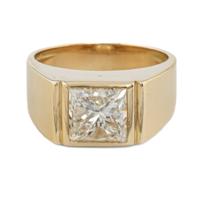 2.81ct Diamond Mens Ring 18ct Yellow Gold