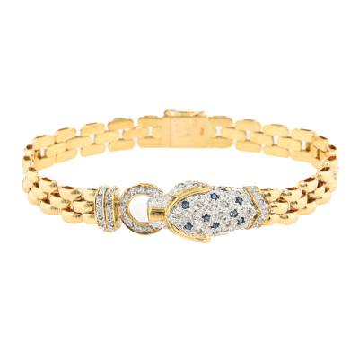 Ruby, Sapphire & Diamond Panther Bracelet