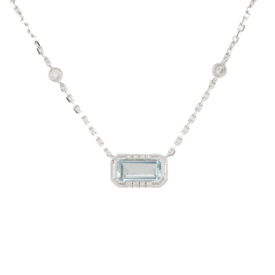 0.64ct Aquamarine and Diamond Pendant