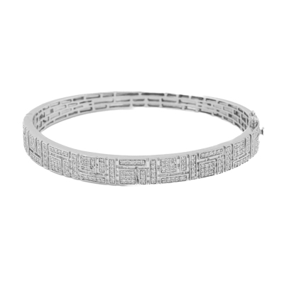 9ct White Gold 1.00ct Diamond Bangle