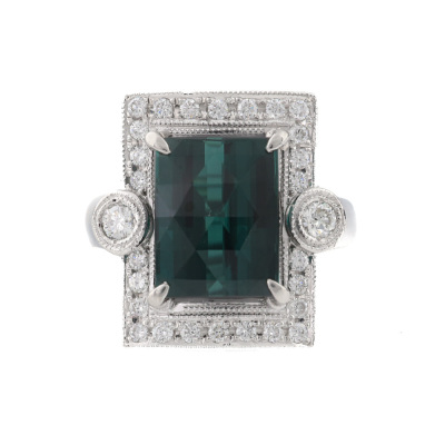 7.24ct Tourmaline and Diamond Ring