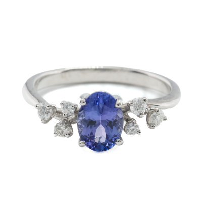 1.41ct Tanzanite & 0.25ct Diamond Ring