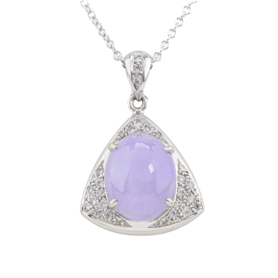 7.62ct Lavender Jade & Diamond Pendant
