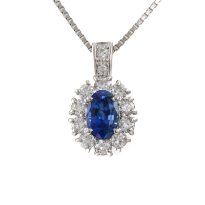 0.61ct Sapphire and Diamond Pendant