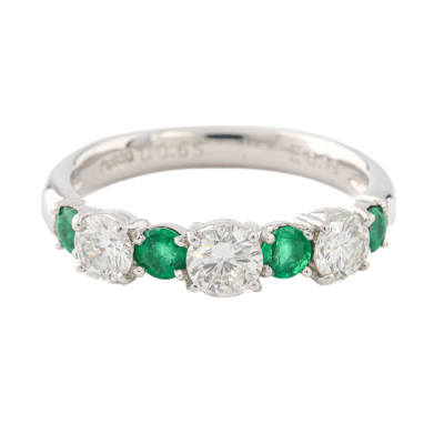 0.39ct Emerald and Diamond Ring