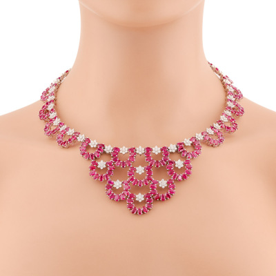 71.70ct Ruby & Diamond Necklace