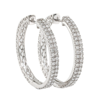 1.54ct Diamond Hoop Earrings
