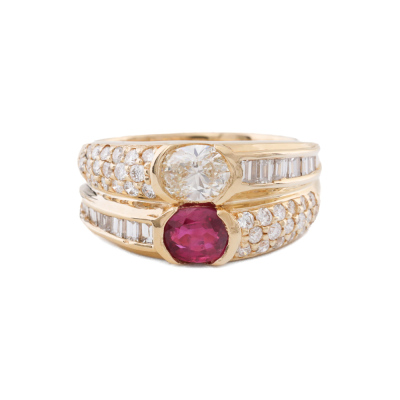 0.66ct Ruby and Diamond Ring