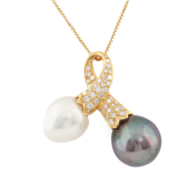 14.3mm South Sea & 14.6m Tahitian Pearl Pendant