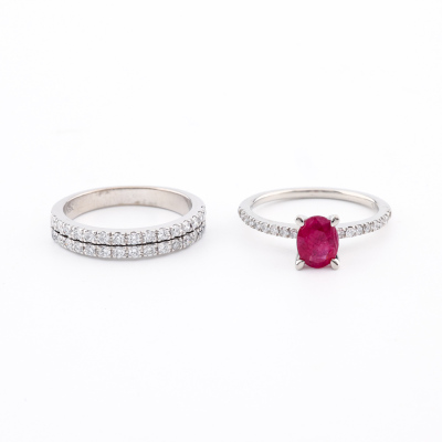 Ruby & Diamond Ring set