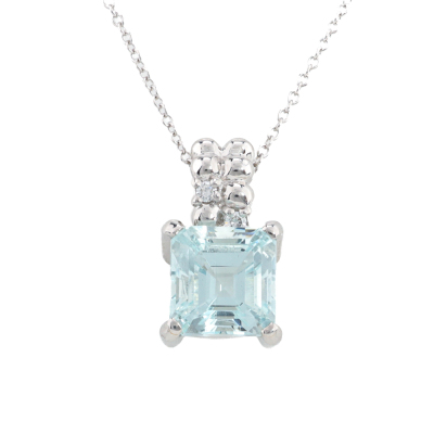 3.40ct Aquamarine and Diamond Pendant