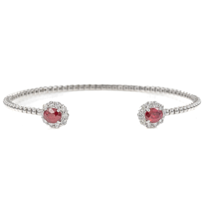 1.06ct Ruby & 0.33ct Diamond Open Bangle