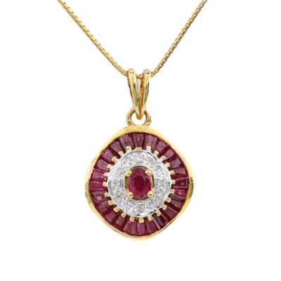 1.50ct Ruby and Diamond Pendant