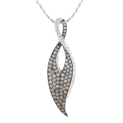 2.00ct Champagne & White Diamond Pendant