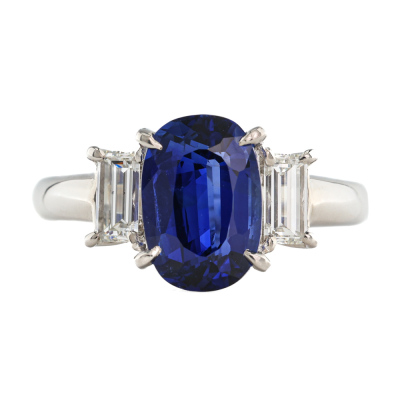 3.23ct Sri Lankan Sapphire & Diamond Ring