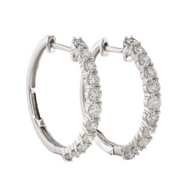 1.03ct Diamond Hoop Earrings