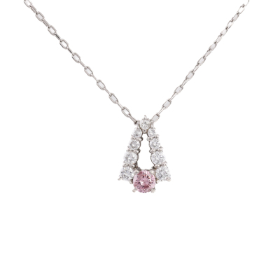 0.12ct Intense Pink Diamond Pendant GSL
