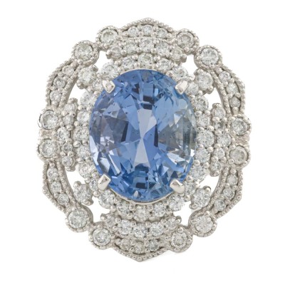 10.10ct Unheated Ceylon Sapphire Ring GSL