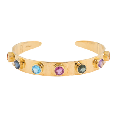 3.61ct Multicolour Gemstones Open Bangle
