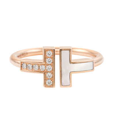 Tiffany & Co T Wire Diamond & MOP Ring