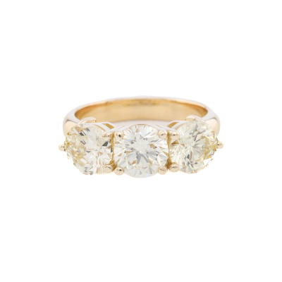 3.13ct Yellow Diamond Trilogy Ring