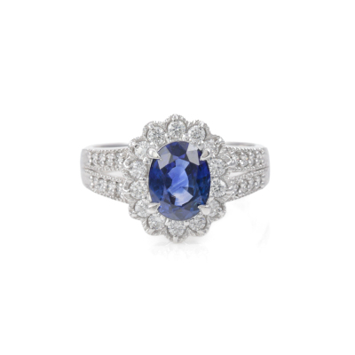 2.05ct Sri Lankan Royal Blue Sapphire Ring