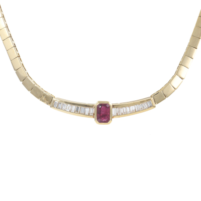 1.30ct Ruby and Diamond Necklace