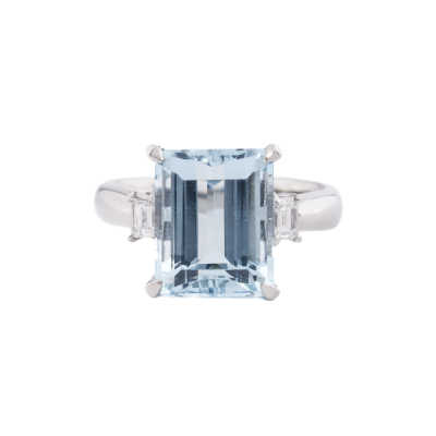 4.56ct Aquamarine & Diamond Ring
