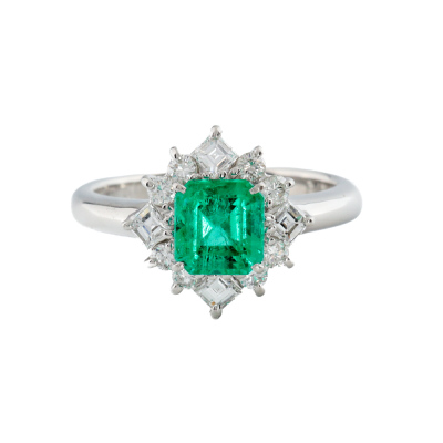 1.14ct Emerald & Diamond Ring