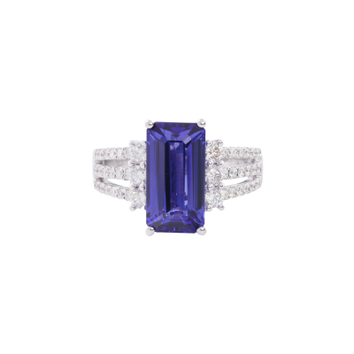 4.31ct Tanzanite & Diamond Ring