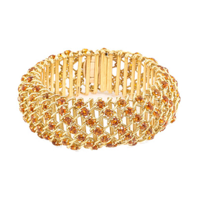 Vintage 22.00ct Citrine Gold Bracelet 94.1g